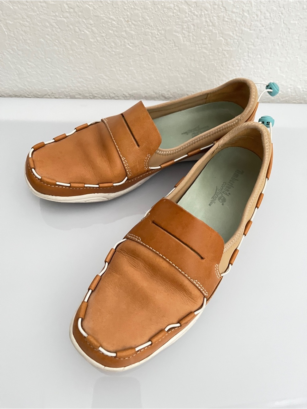 Tan Leather Slip-On Casual Loafers for women Timberland